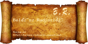 Belász Radiszló névjegykártya